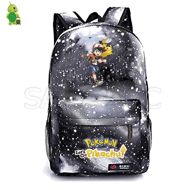 16 Let's Go Рюкзак Пикачу для девочек и мальчиков Покемон Eevee школьные сумки для подростков Galaxy Повседневный Рюкзак детская дорожная сумка через плечо - Цвет: 16