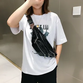 

Women's Multi-pocket Chest bag New Fashion Leather Satchel Casual Wild Simple Shoulder bags ladies solid color Messenger Bag