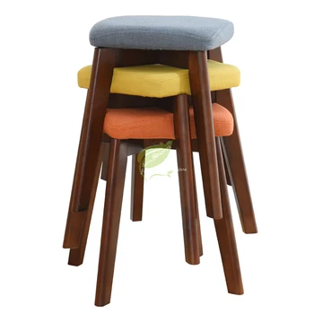 

Solid Wood Stool Home Dressing Stool Fashion Table Simple Small Square Stool Creative Makeup Stool Cloth Dining Bench Stoo
