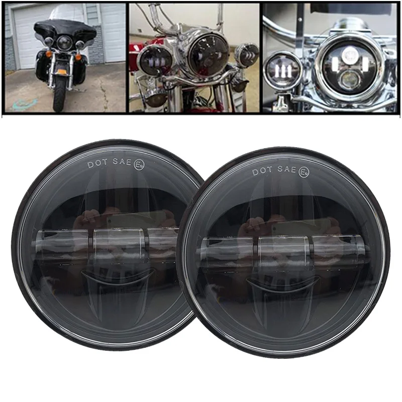 Круглый 4-1/2 дюймов светодиодный противотуманный фонарь для мотоциклов Road King Road Glide Street Glide Electra Glide Ultra Limited