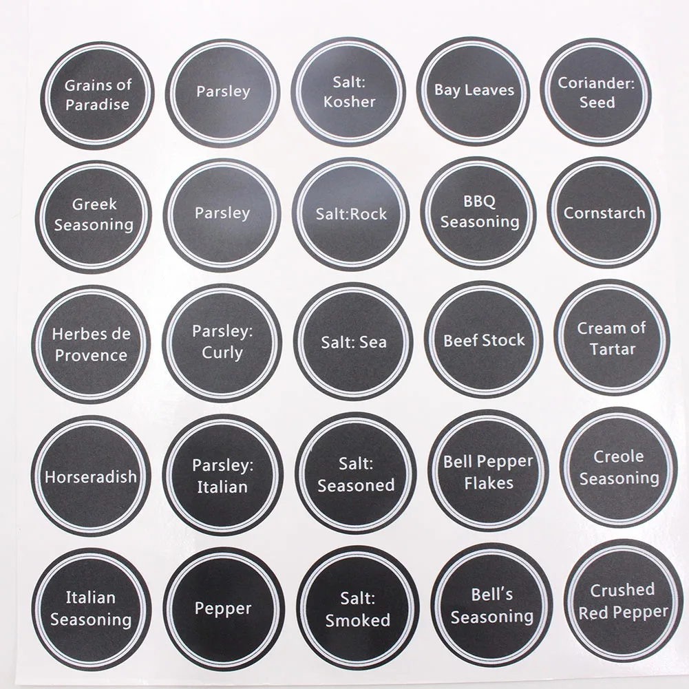 aeProduct.getSubject() 13pcs Waterproof Jar Stickers Round Bottle Tags Spice Labels Pantry Printed Decor Home Accessories PVC Adhesive Kitchen
