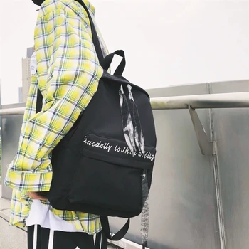 

Schoolbag Hot And Women Korean High School Students Joker Simple Personality Backpack Ins Tide Brand Backpack