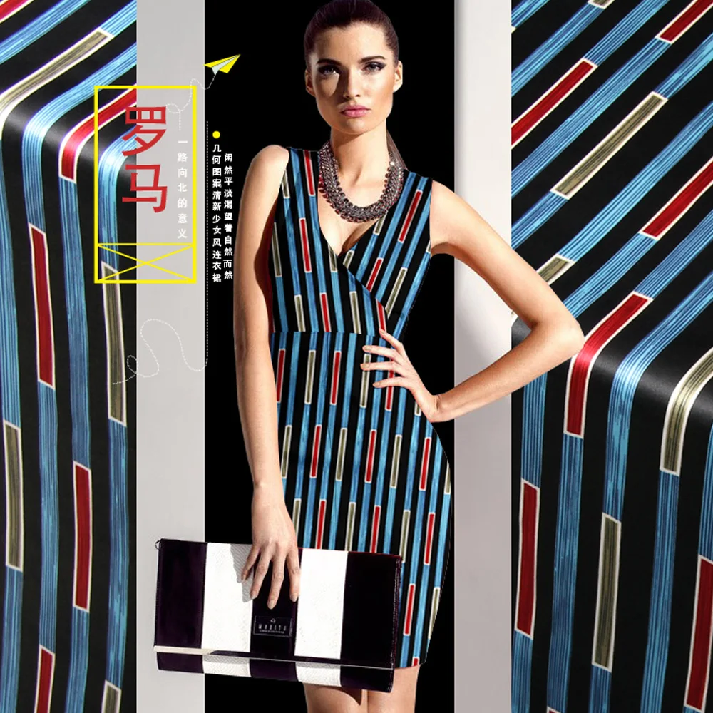 Печатный шелк стрейч-сатин 118 см Ширина 19 momme/чистый шелк Ткань для шитья платьев женские вечерние ночные платья