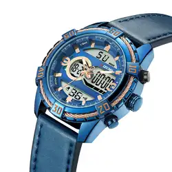 Часы мужские s 2019 Модные Простые повседневные мужские водонепроницаемые часы с двойным перемещением Мужские кварцевые наручные часы с
