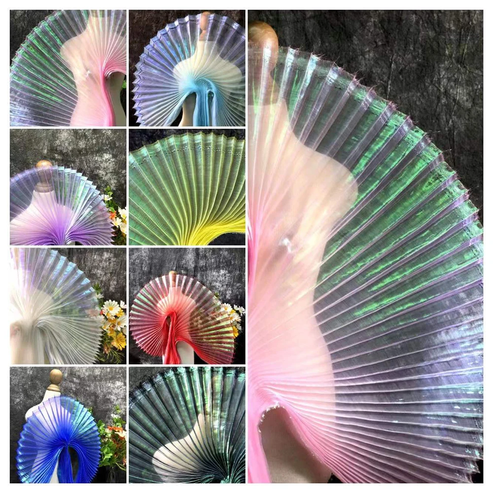 

1 meter Magic Color Pleated Fabric Accordion Organza Evening Dress Clothes Materials 150cm 59" width M38C7