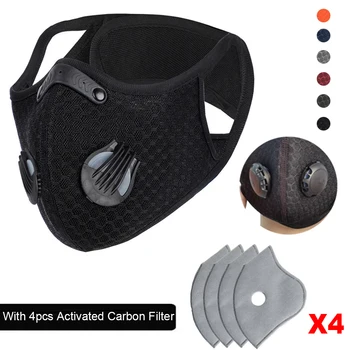 

Dustproof Breathable Mask Activated Carbon Headwear Sports Cycling Face Cover Respirator with Extra 4 Activated Carbon Filter