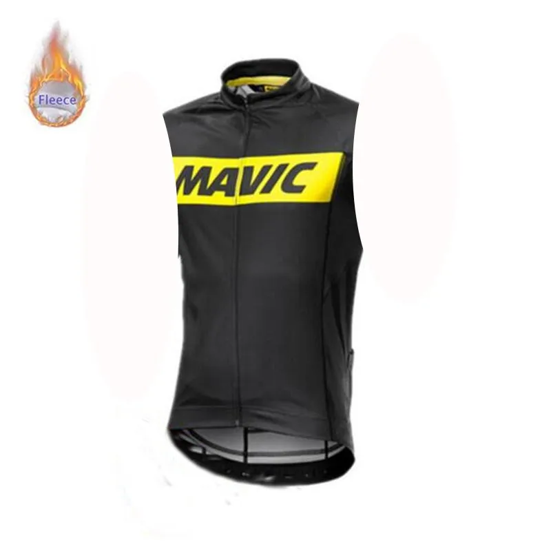 Mavic Мужская качественная Зимняя Теплая Флисовая без рукавов велосипедная одежда для велоспорта - Цвет: 1
