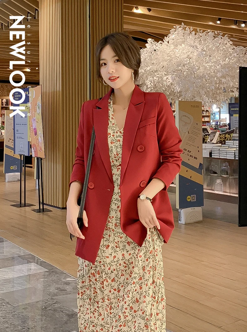 Women Blazers and Jackets Autumn New Style The Korean Version Suit Stylish Blazer Woman Loose Double-breasted Suit