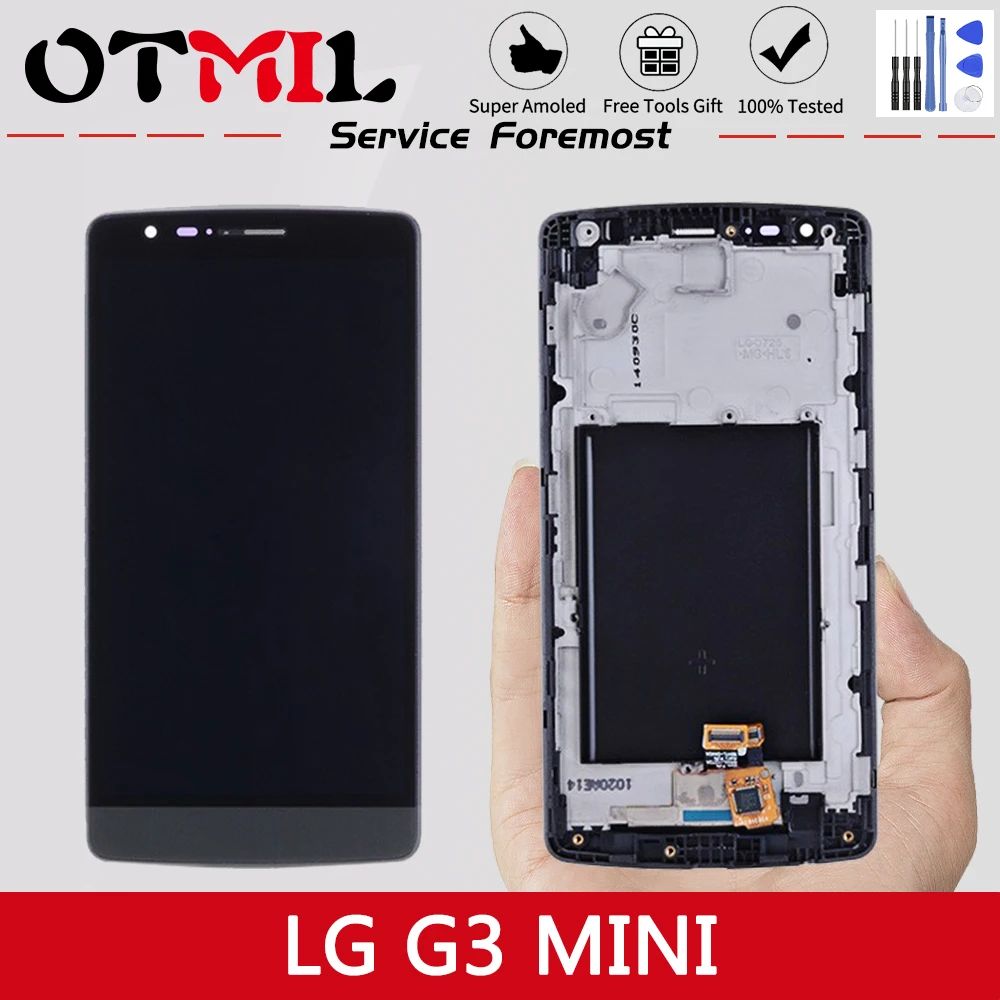 Сенсорный ЖК экран 5 0 дюйма для LG G3 Mini сменный сенсорный с рамкой дисплей G3S D722 D724