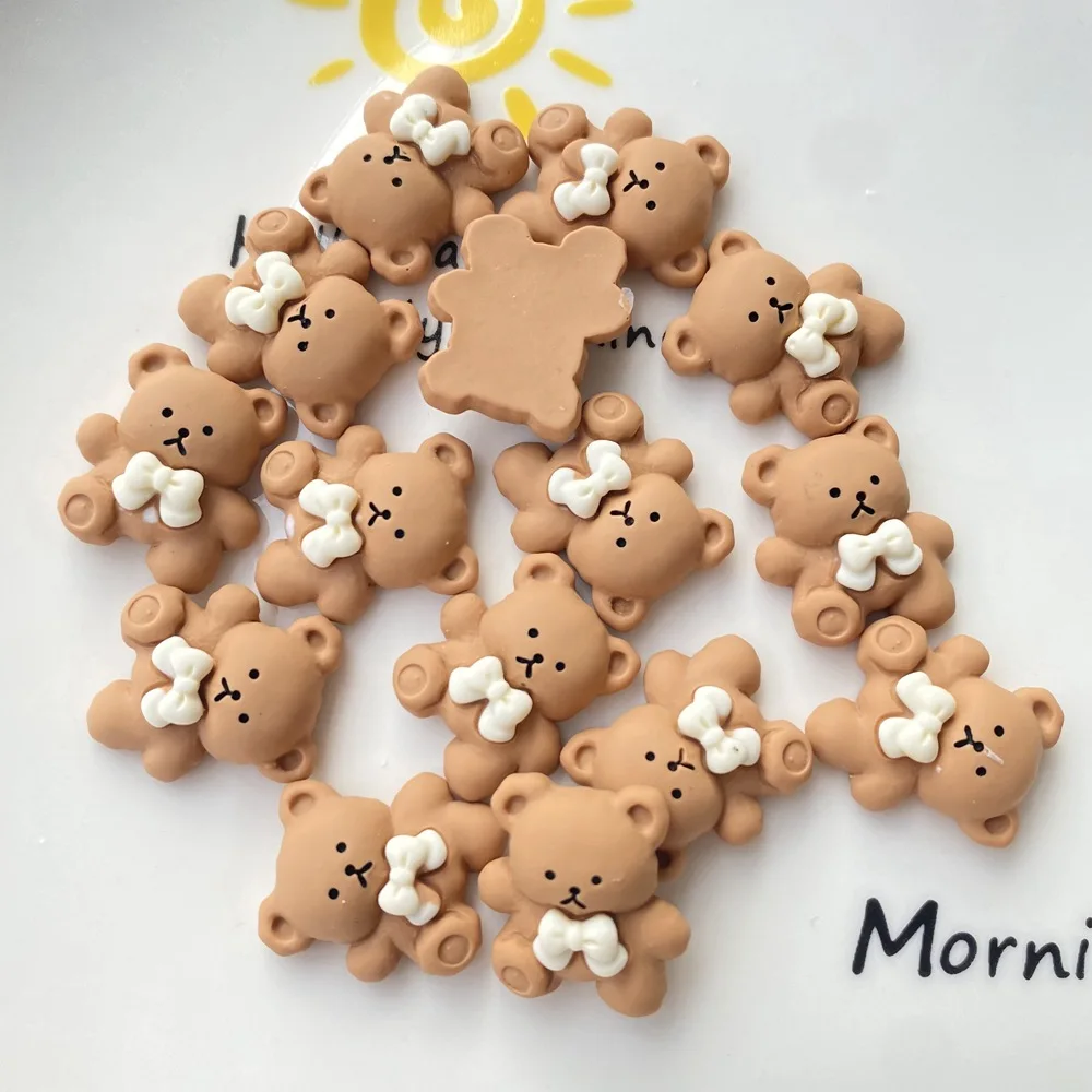 Jewelry Making Supplies Craft Supplies Doll Handmade Accessories 20Pcs Cartoon Bear Rabbit Animal Flat Back Planar Resin DIY Kids Bowknot Hairpin Earrings Crafts Materials Scrapbook Arts Patch