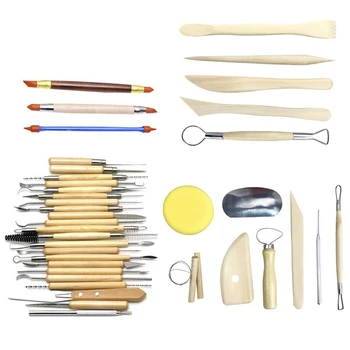 

Arts Crafts Clay Sculpting Tools Pottery Carving Tool Set Pottery & Amp Ceramics Wooden Handle Modeling Clay Tools