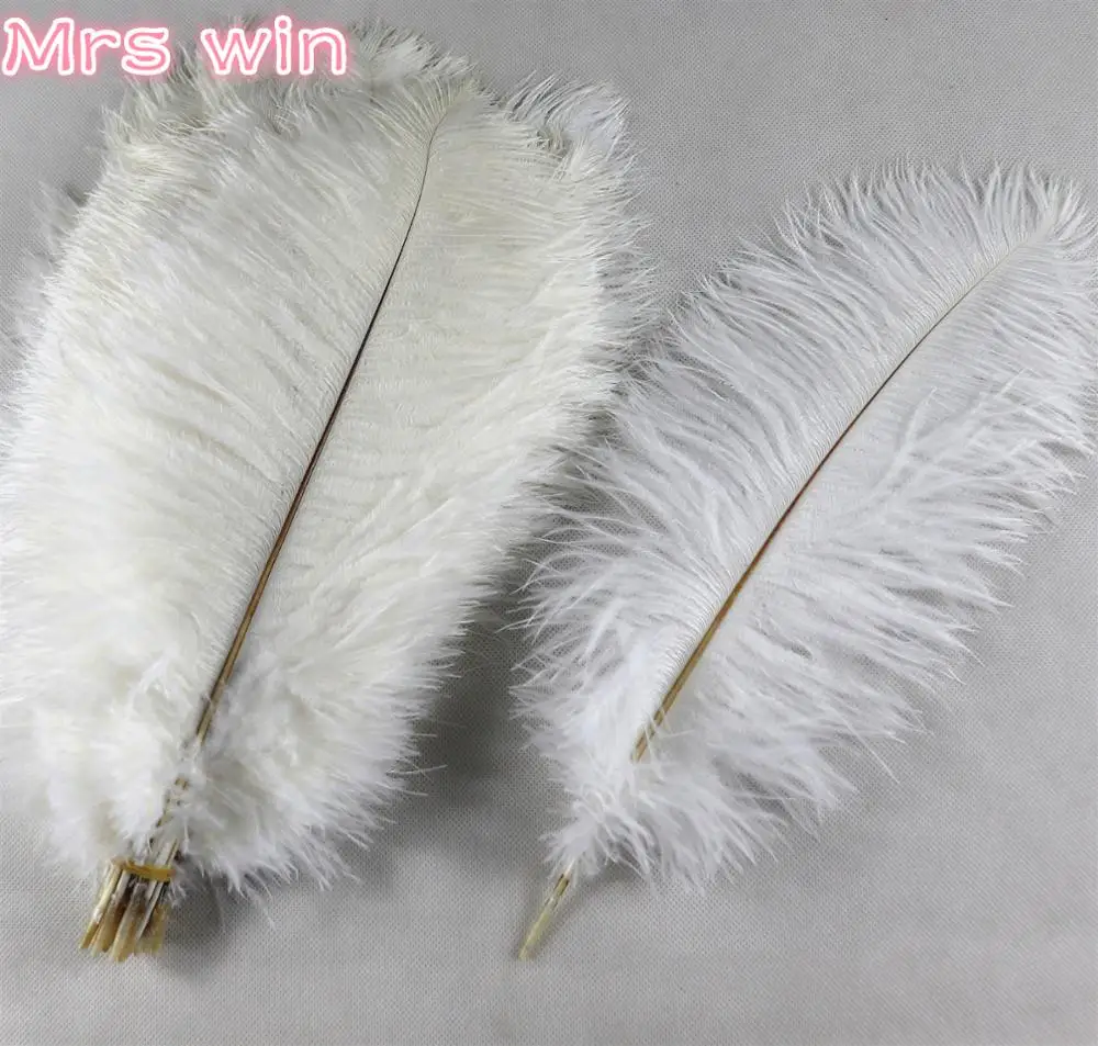 white Очаровательные пушистые перья заводская цена 35-40 см страусиные перья 14-16 дюймов свадебные декоративные перья - Цвет: white
