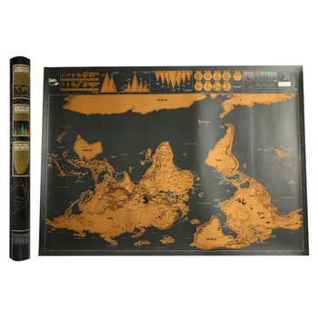 

New 82.5x59.4cm Deluxe Black Scratch Off World Map Black Map Scratch With Cylinder Packing Office Room Decoration Wall Stickers