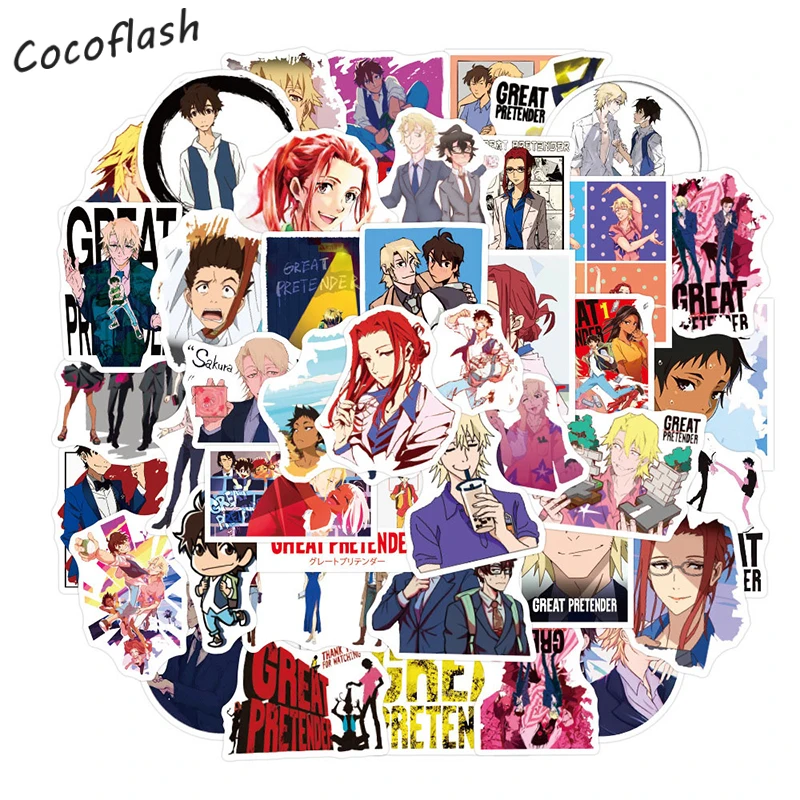 10/50pcs/pack GREAT PRETENDER Cartoon Anime Mixed Pvc Waterproof Graffiti Stickers For Diy Laptop Luggage Skateboard Toy Case