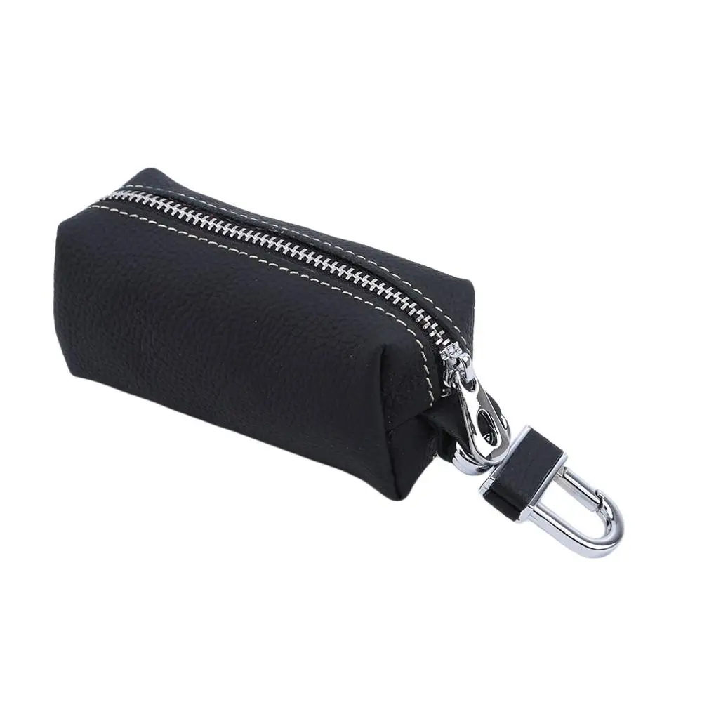 Кожаный чехол-кошелек для ключей, деловой мужской чехол для ключей от двери автомобиля, сумка-держатель, мужской брелок, органайзер для ключей, Porta Llaves Sleutelhouder - Цвет: black