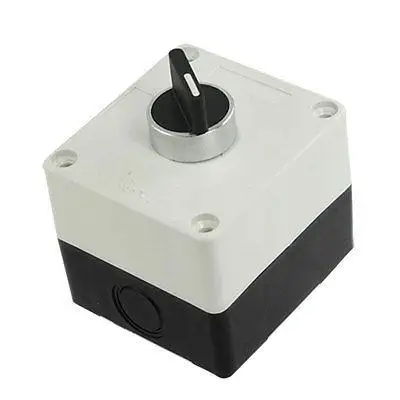 

White Black AC 400V 10A 2 Position Rotary Selector Switch Push Button Station