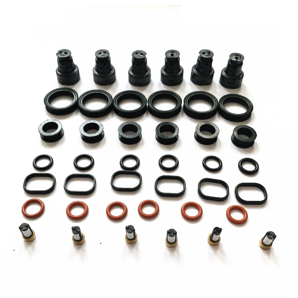 Diesel Injector Tube Injector Washer Shims Fuel Injector Seals 6 Sets For Lexus RX300 Fuel Injector Repair Service Kits For Part 23209-20020, 232090A010, FJ10303, FJ10542 AY-RK101 diesel injector tube,injector washer shims,fuel injector seals