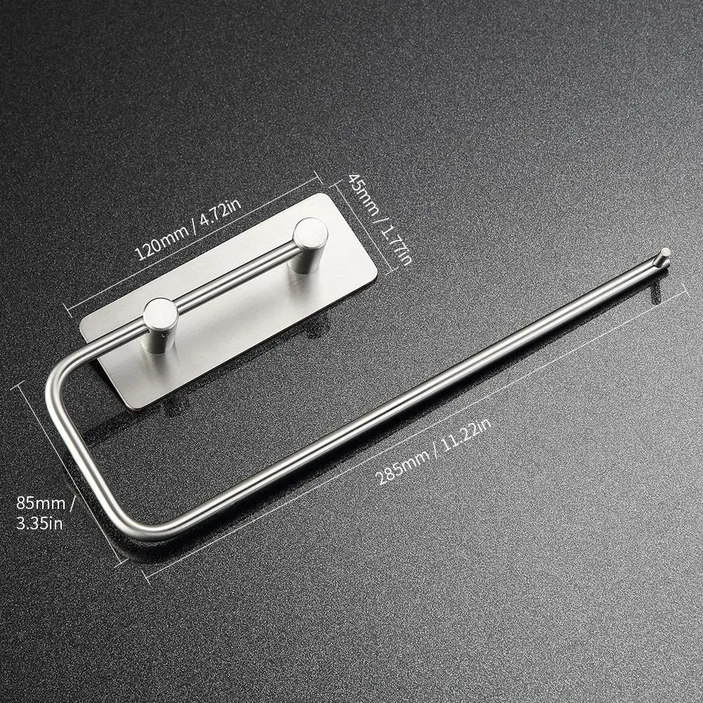 Stainless Steel Roll Paper Rack Kitchen Cupboard Hanging Paper Towel Holder Rack Tissue Cling Film Storage Rack Paper Holder