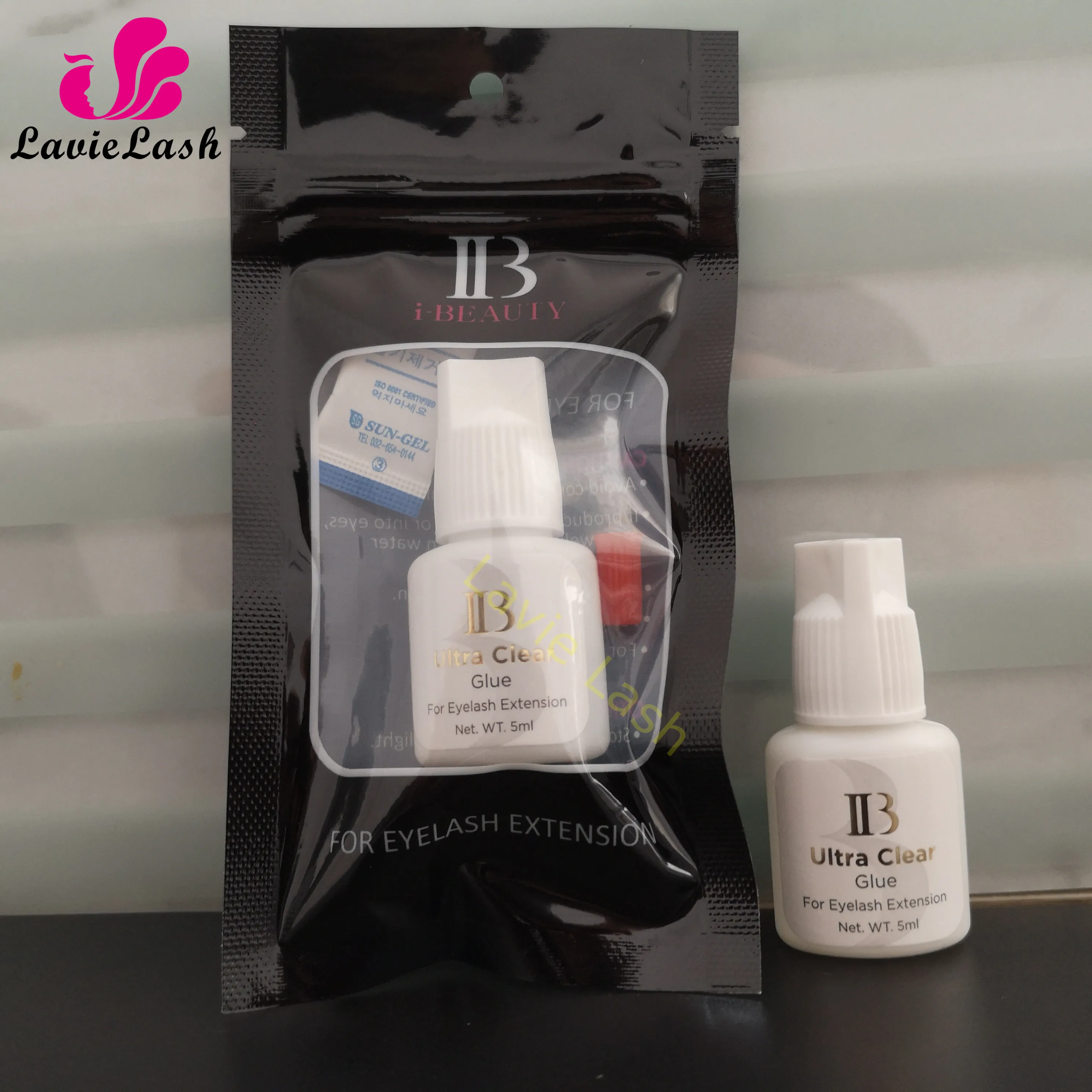 Клей для наращивания ресниц IB Ibeauty ультрапрозрачный Быстросохнущий 5 бутылок