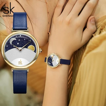 

Relojes Para Mujer Starry Sky Women Watch Gold Leather Strap Quartz Bracelet Waterproo Elegant Bracelet Fashion Ladies Clock