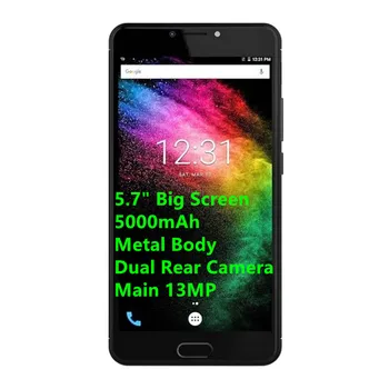 

5000mAh S-TELL P850 Metal Back Cover 5.7'' Big Screen Android 7.0 Smartphone MTK6580 Quad Core phone 13MP 16GB ROM Cell phone