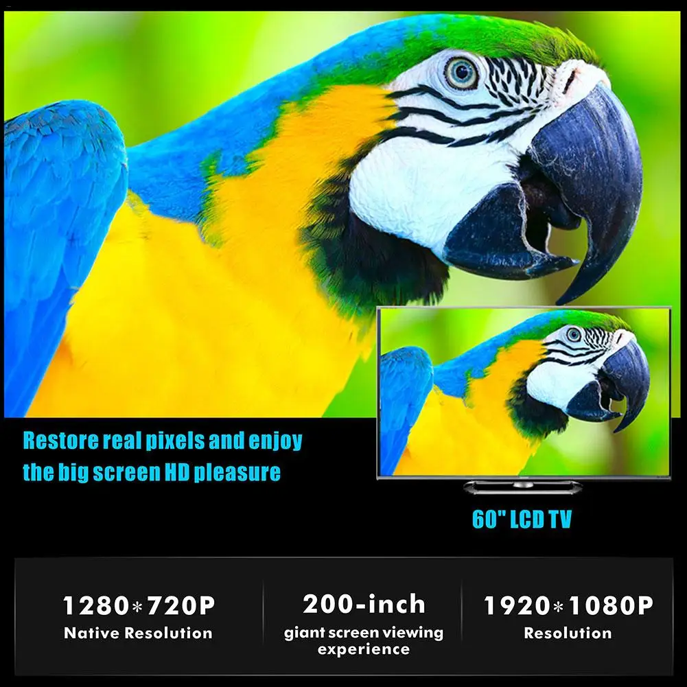 Rondaful T6 Android 9,0 WI-FI Смарт дополнительный Поддержка 1080p HD переносной Led-прожектор видео для игра для домашнего кинотеатра Кино