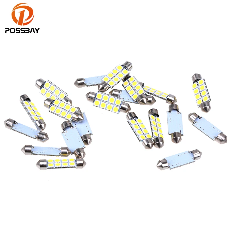 Posbay 10/20 шт 41 мм 5050 8 SMD белый микро общего автомобиля гирлянда для салона Купол