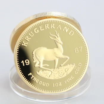 1967 republika południowej afryki arabia saudyjska Krugerrand 1OZ złota moneta Paul Kruger Token wartość monety kolekcjonerskie tanie i dobre opinie Metal Nowoczesne Platerowane Europejska Patriotyczne