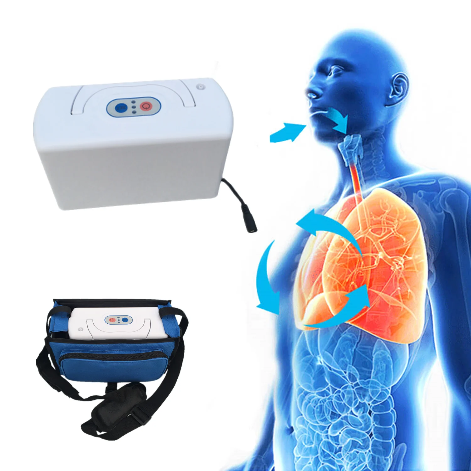 Portable Oxygen Concentrator Battery Oxygen Generator Household Bar Air Purifier with Bag Li Battery Car Charger