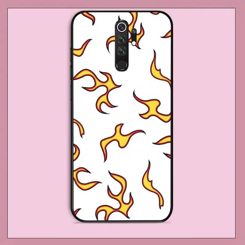 xiaomi leather case chain FHNBLJ Fashion Flame Fire Print Fundas Painted Phone Case for RedMi note 9 4 5 6 7 5a 8 9 pro max 4X 5A 8T best phone cases for xiaomi Cases For Xiaomi
