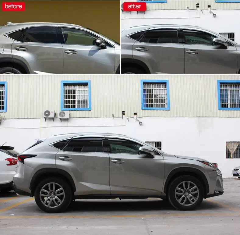 Для LEXUS NX/RX/GX400 6 шт. ABS Хромированная Автомобильная дверь, окно, ветровой козырек, формовочные навесы, защита от дождя, защита от солнца, ветровая защита, вентиляционное отверстие