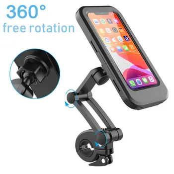 

New Adjustable Height Waterproof Motorcycle Bike Handlebar Phone Holder Case for Iphone Moto Bicycle Universal Cell Phone Mount