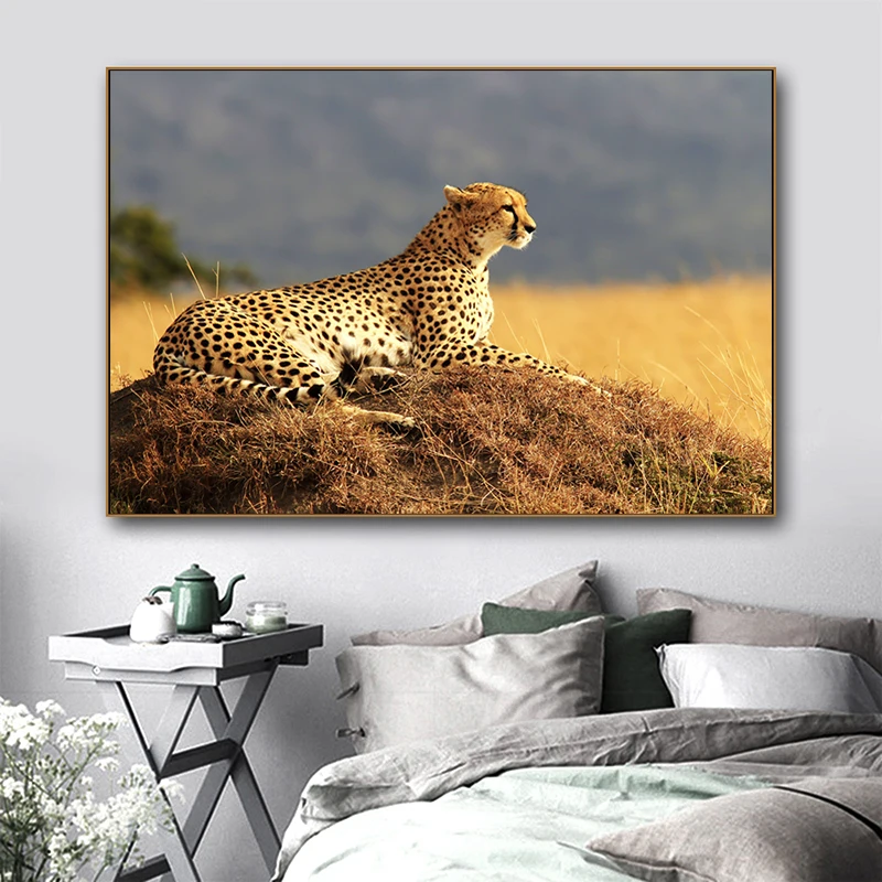 Wild Animals Cheetah Wallpaper Canvas Posters Prints Wall Art