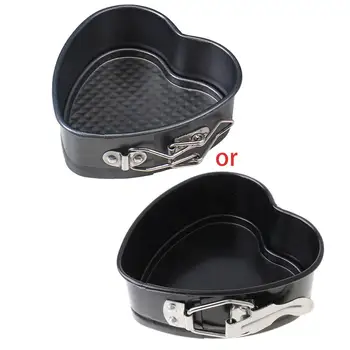 

Carbon Steel Cake Mold Heart Shape Baking Pan Non-stick Slipknot Removable Base