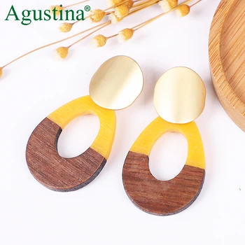 Resin Wood Earrings Women Drop Earrings Jewelry Fashion Statement Punk Star Small Earrings Korean Minimalist Girls Pendientes cc