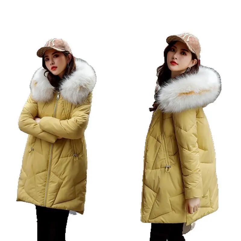 

Down Jacket Cotton-padded Clothes Women's 2019 Winter New Style Korean-style Mid-length Loose-Fit Cotton-padded Clothes Thick Co