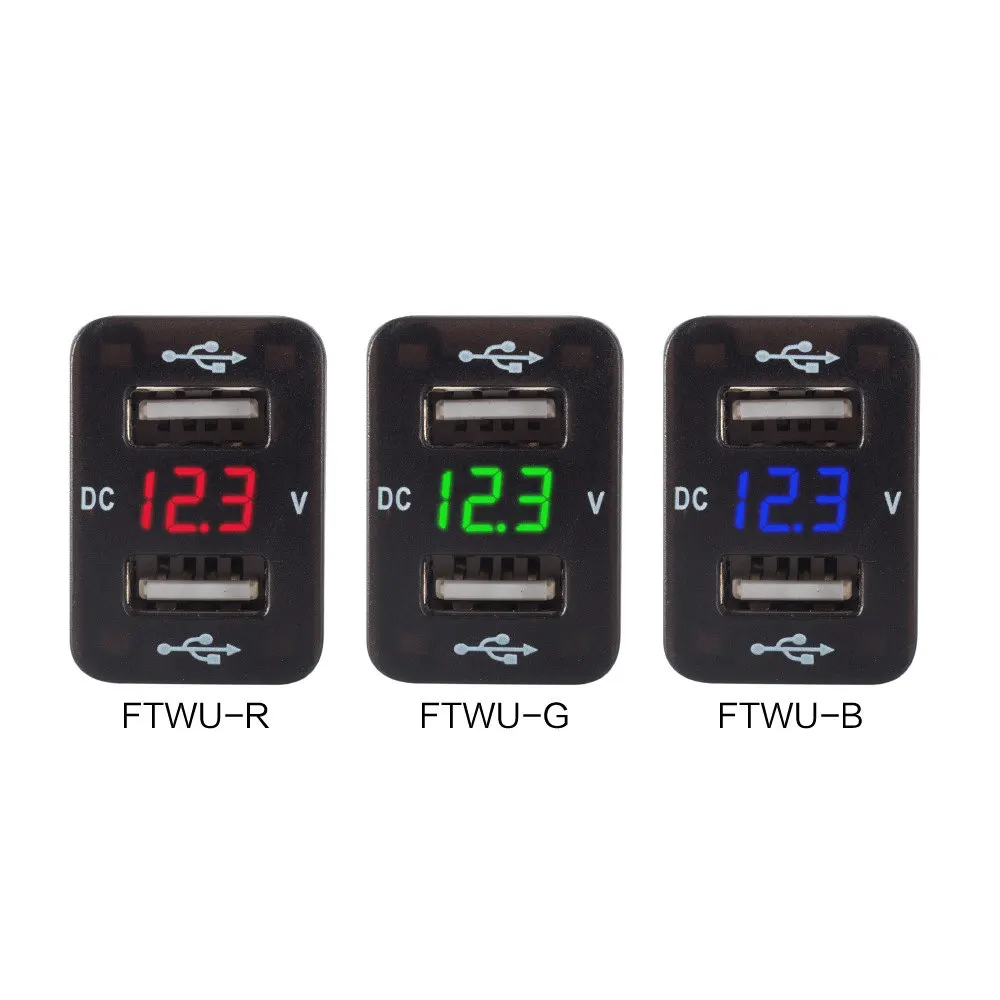 12V 5V 3.1A быстрый Универсальный автомобильный двойной USB разъем зарядное устройство для смартфона светодиодный вольтметр адаптер питания для Toyota