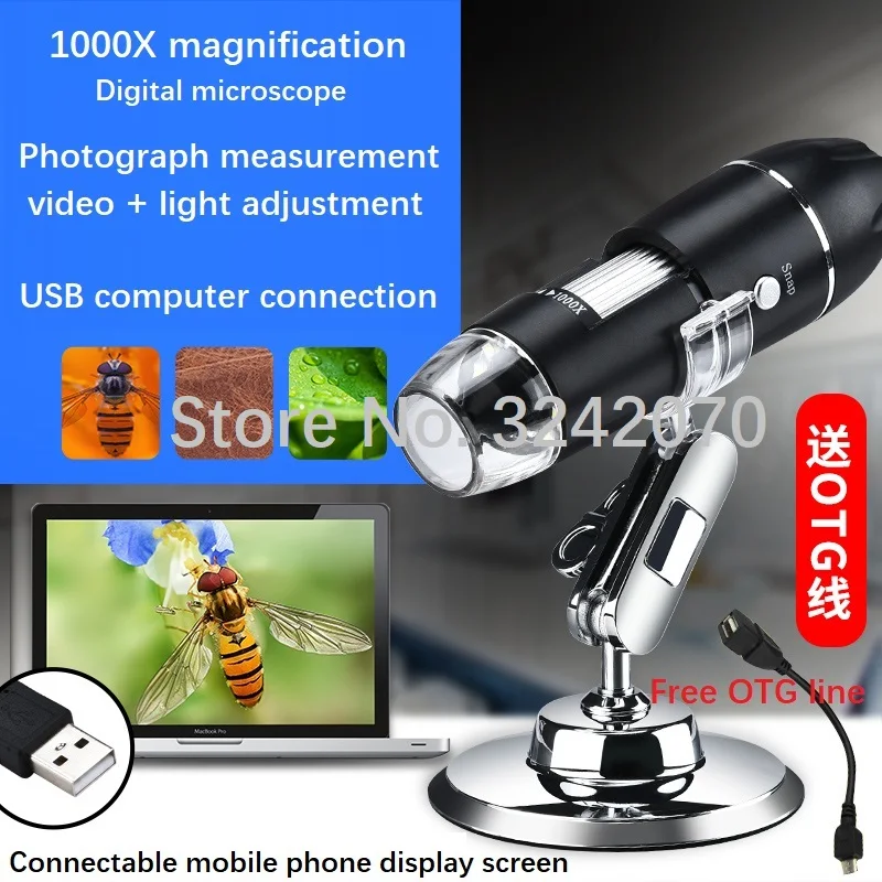 Очистка USB HD цифровой зум 1000 раз электронный микроскоп кожа волосяной фолликул
