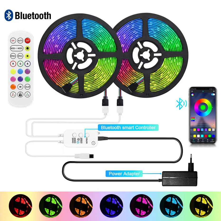 Bluetooth RGB светодиодный светильник полосы 5050 SMD СВЕТОДИОДНЫЙ Цвет изменение лента