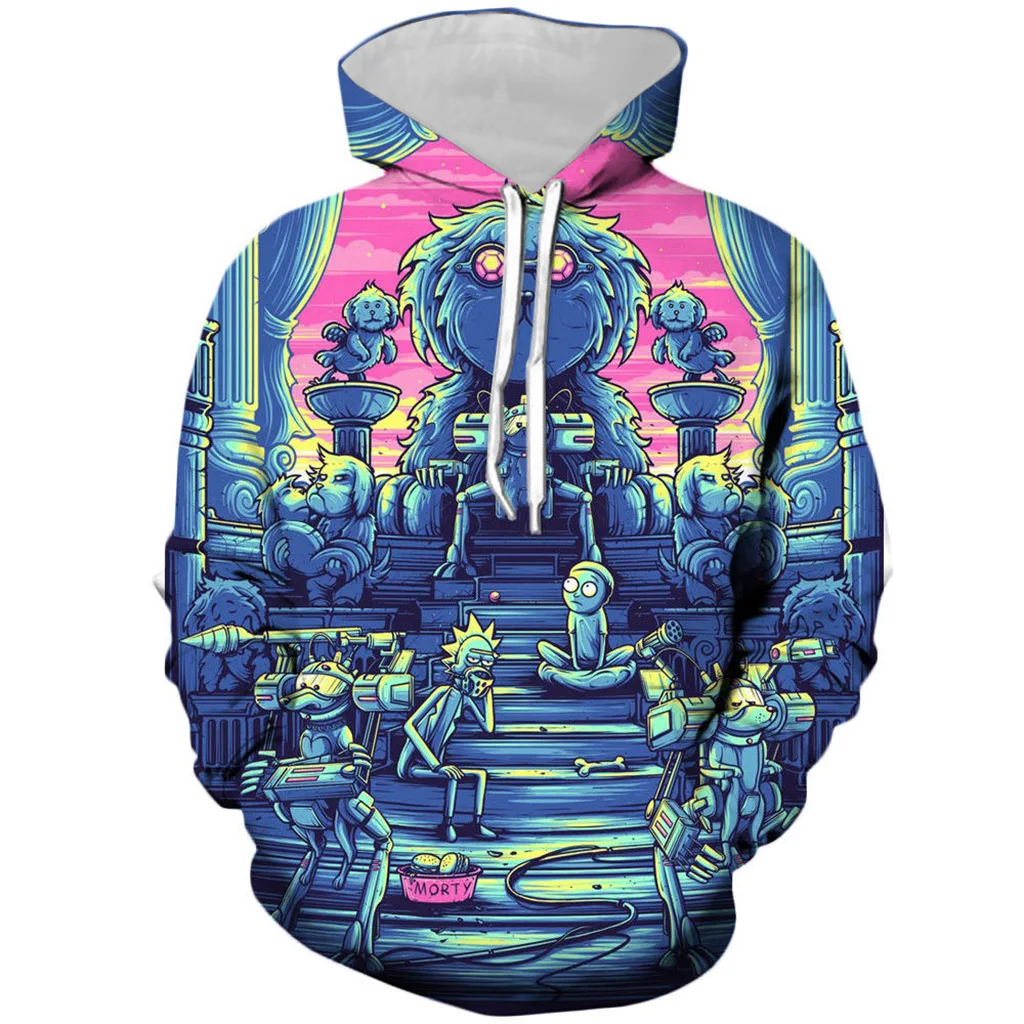 Hoodie Rick And Morty одежда верхняя одежда с капюшоном мужское худи уличная мужская с 3D принтом забавная крутая молния с длинным рукавом с капюшоном топы - Цвет: Hoodie