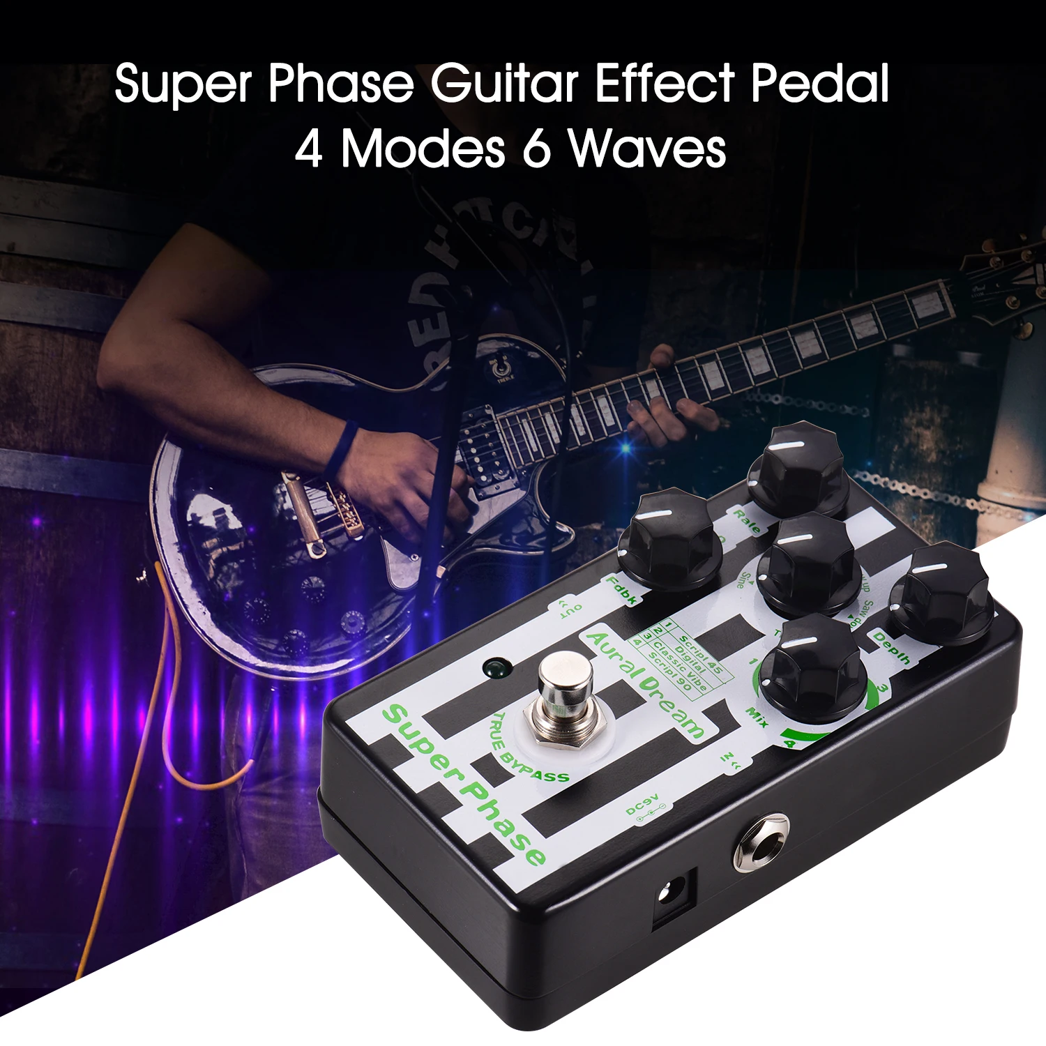 Aural Dream Super Phaser педаль эффектов для гитары 4 режима 6 волн корпус из алюминиевого сплава с истинным обхода аксессуары для гитары