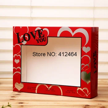 

UV Protected CMYK printing Red paper box with PVC window custom packaging box ---PX10896