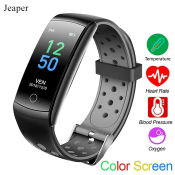 

Smart Watch Q8T Thermometer Heart Rate Bracelet Blood Pressure Band Fitness Tracker Smartwatch Men Women Temperature Sportband