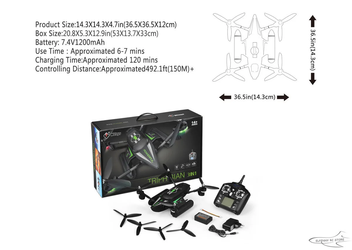 WLtoys Q353 Радиоуправляемый Дрон RTF воздушный наземный морской режим Безголовый режим один ключ возврат радиоуправляемые игрушки-Квадрокоптеры Радиоуправляемый Дрон с светильник