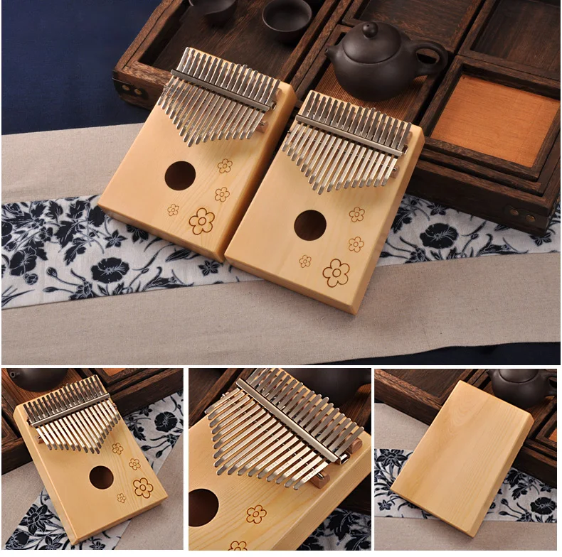 17 Keys Kalimba African solid Mahogany Thumb Piano 17 keys Solid Wood Kalimba Musical Instrument High-Quality Wood Finger Piano