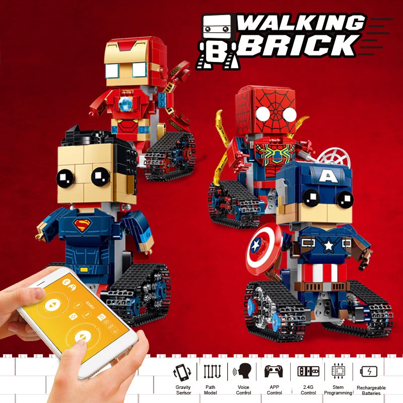 

Legoing Marvel Technic RC Walking Bricks Set Iron Man Robot Building Blocks Toys For Children Compatible LEGOings Avengers