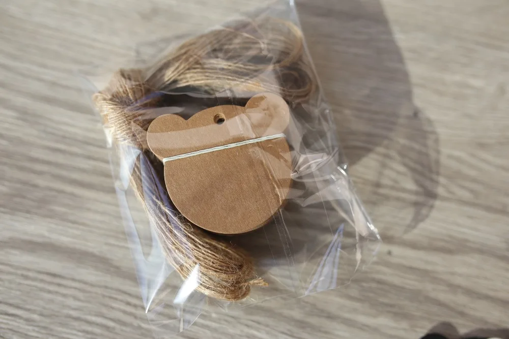 Бирки из крафт бумаги Bear head садовые бирки для рукоделия свадебная Note пустая