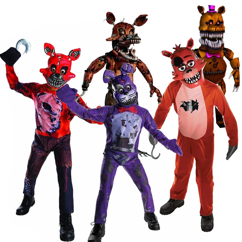 Детский костюм Фредди Fnaf Забавный супергероя для мальчиков и девочек