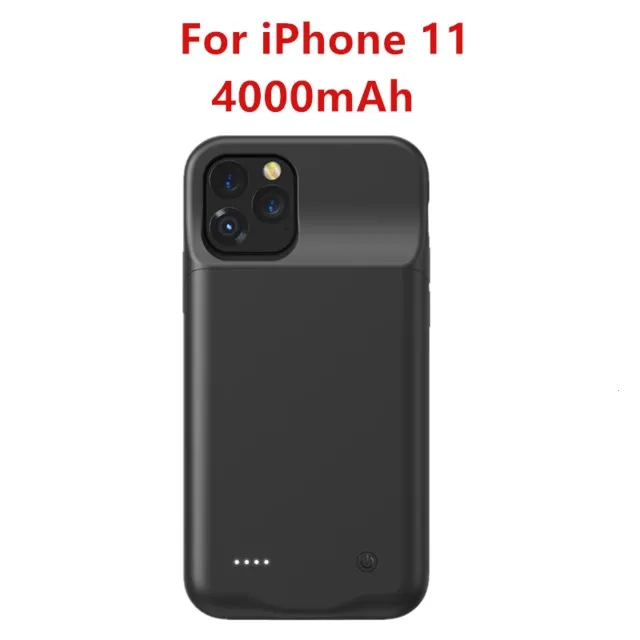 KQJYS чехол для аккумулятора для iPhone 11 Pro Max power Bank чехол для iPhone 11 Pro Внешний чехол для зарядки мобильного телефона для iPhone 11 - Цвет: Black