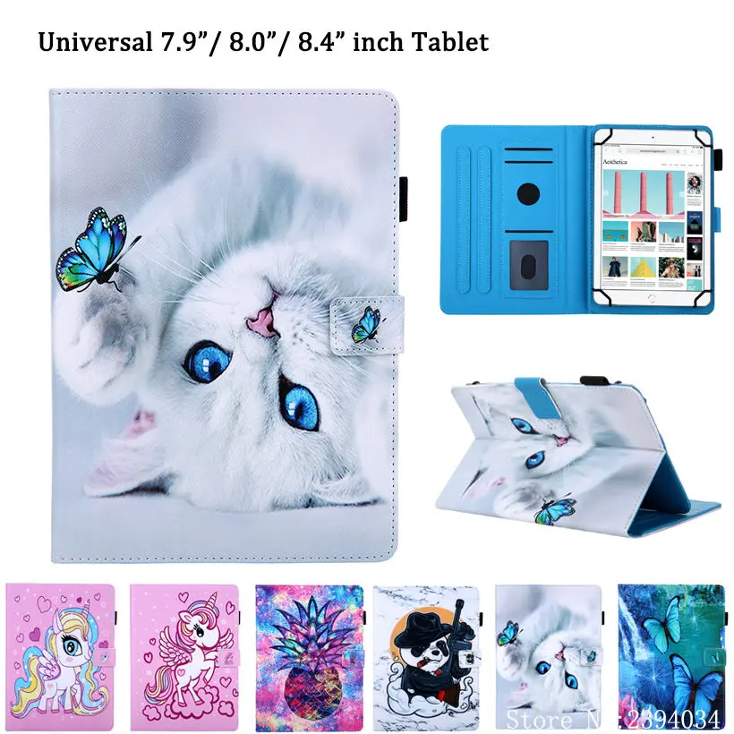 Чехол для планшета, 8 дюймов, универсальный чехол для samsung galaxy tab A 8,0,, SM-T290, SM-T295, чехол для 7,9, 8,0, 8,4 дюймов, кошачий чехол
